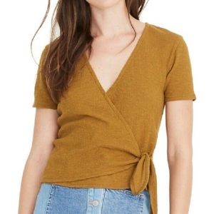 Madewell Texture & Thread Wrap Tie Top Size XS